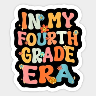 In My Fourth 4Th Grade Era Groovy Back To School Teacher Kid Sticker